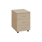 BKC 2 - 00  kontejner pojízdný, 3-zásuvkový, deska 25 mm, centrální zámek, bříza irská